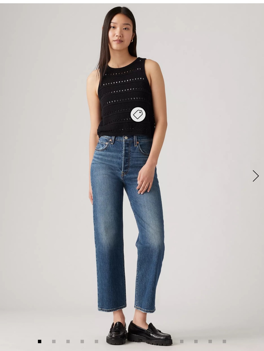 Levi's rib cage Straight Leg Jeans in Medium Blue Wash